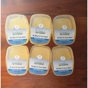 Glycerin Soap Unscented 4oz x6 Clearly Glycerin Gentle Bar Sensitive Skin